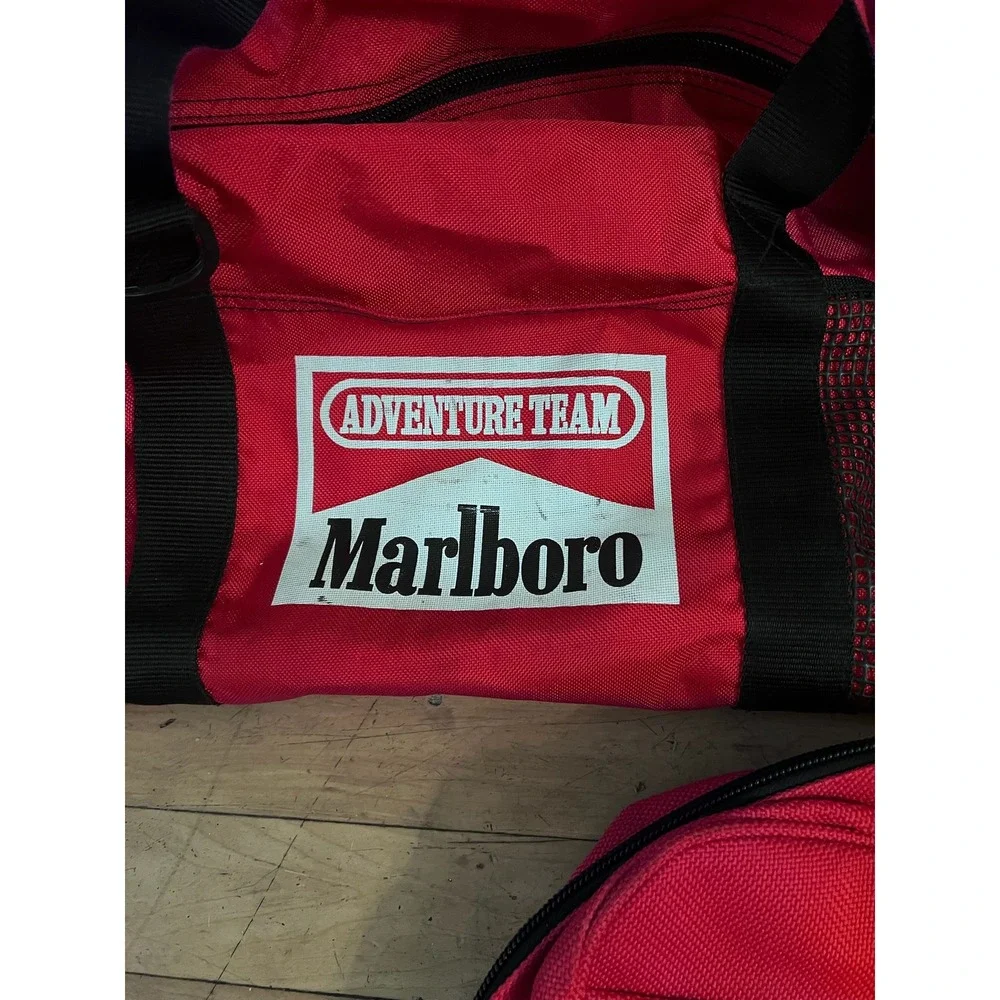 Vintage Marlboro Adventure Team 5 Piece Luggage Set Red Duffel Backpack Bag OS